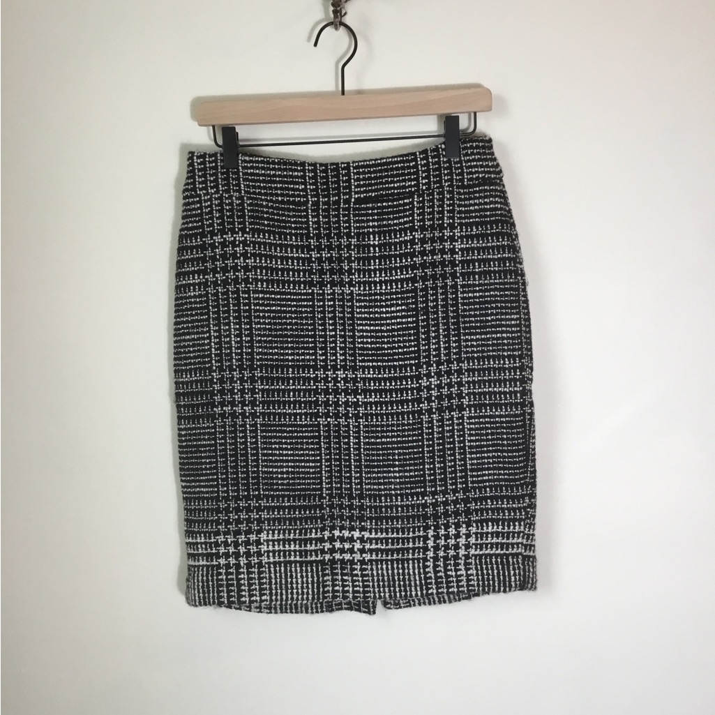 Brooks Brothers Wool Blend Woven Pencil Skirt